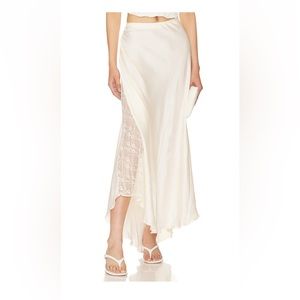 Free People Satin Lace Maxi Skirt